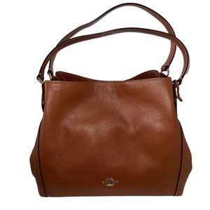 Coach Edie 31 Saddle Tan Shoulder Bag Purse Handbag 14”